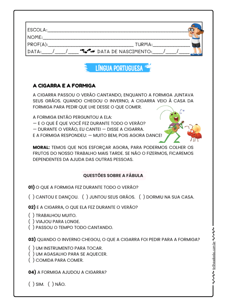 a cigarra e a formiga - fabúla (1)